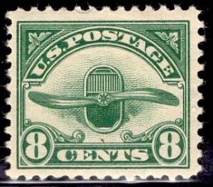 US Stamp #C4 8c Green Wooden Propeller MINT Hinged SCV $17.50