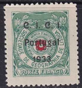 Portugal 1933 Sc 3S12 var geographical society franchise CICI overprint MNH**