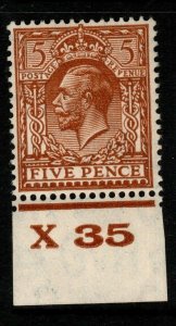 GB SG425 N40(1) 1924 5d BROWN CONTROL X35 MTD MINT