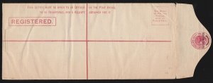 NEW SOUTH WALES Registered Envelope: 1891 QV 3d/4d, large size H2. H&G C6b.