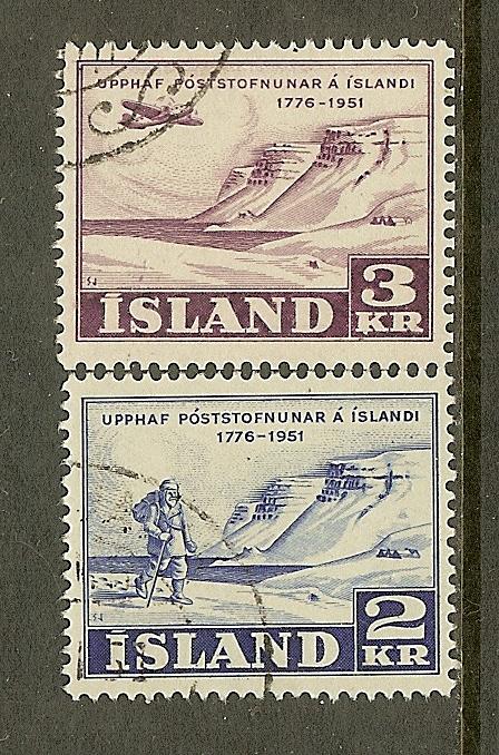 Iceland, Scott #271-272, Postal Service Anniversary, Used