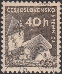 Czechoslovakia #974 1960 40h Brown Kremnica Castle UNUSED-VF-OG-HM.