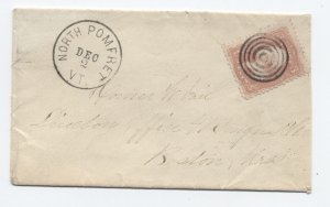 1860s North Pomfret VT #65 cover CDS and target [h.4771]