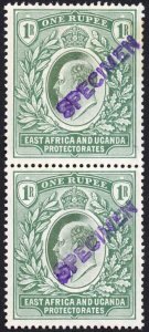 KUT SG26s KEVII 1R Wmk Mult Crown opt Specimen (locally) PAIR 1 x U/M