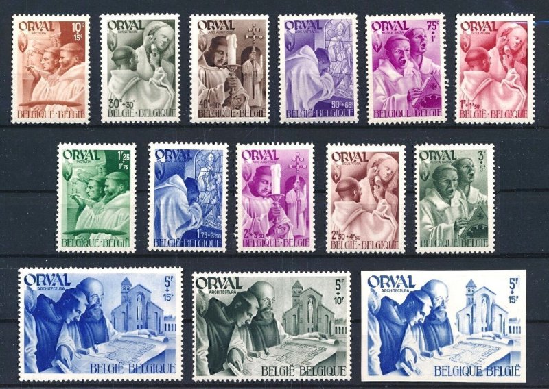 BELGIUM 1941 Plans of Orval Abbey (12v Cpt+ 2v Blue) MNH CV$32