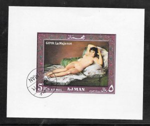 Ajman 1969 MNH Art Paintings Goya Imperf Souvenir Sheet (15412)