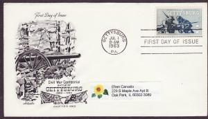 1180 Gettysburg Artmaster FDC