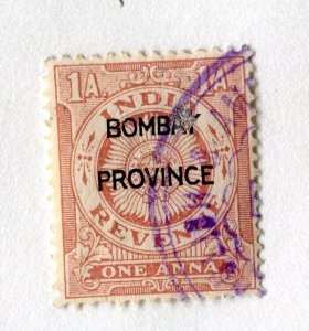 INDIA; 1940s early BOMBAY PROVINCE Revenue issue 1a. used value