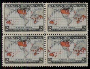 CANADA #85 2¢ Map, Block of 4, og, NH, F/VF, Scott $400.00