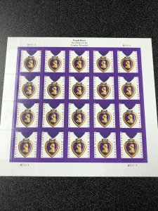US 5419 Purple Heart Forever Sheet of 20 Mint Never Hinged