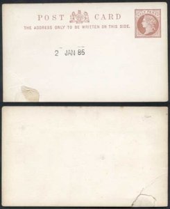 1885 ESSAY for the 1/2d Post Card Handstamped 2nd January 1885