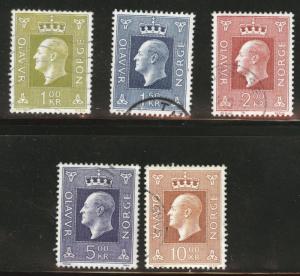 Norway Scott 537-541 Used  short stamp set