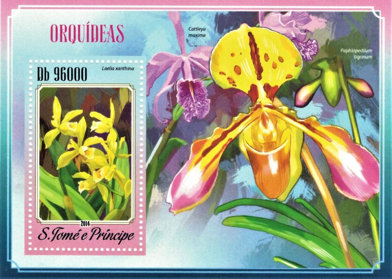 S. TOME E PRINCIPE 2014 - Orchids /complete set - SH+BL (2 scans)