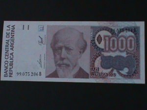 ​ARGENTINA-1988 CENTRAL BANK-$1000 AUSTRAL-UN CIRCULATED-VF HARD TO FIND