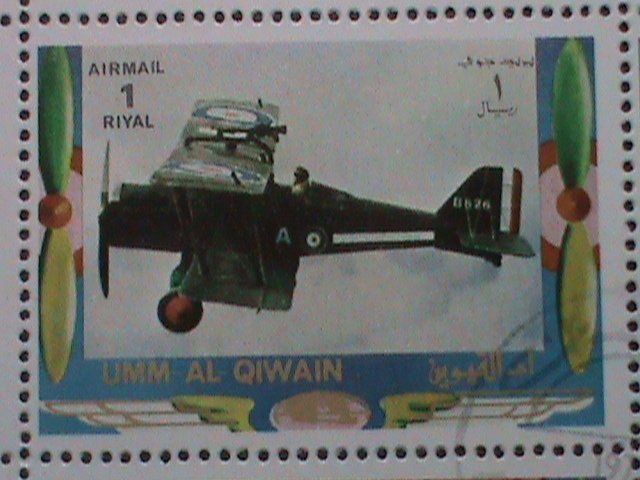 UMM AL QIWAIN STAMP -WORLD FAMOUS AIR PLANES- COMPLETE LARGE CTO SHEET VF