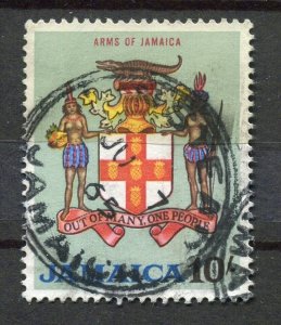 JAMAICA; 1960s early QEII Coat of Arms issue fine used 10s. value