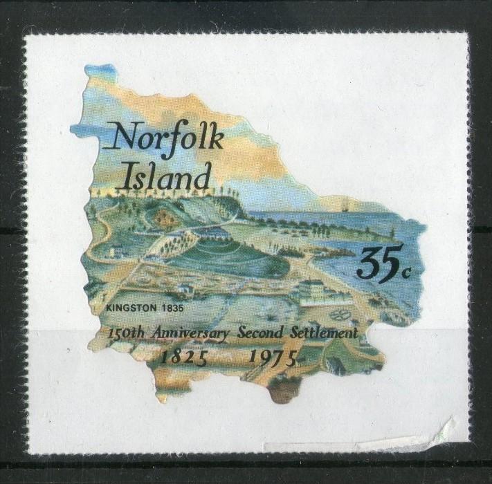 Norfolk Island 1975 Kingston Painting Map Odd Shaped Sc 186 MNH # 13354