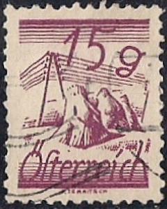 Austria #313 15 G Fields crossed by Telegraph Wires used XF