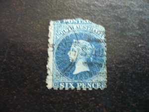 Stamps - South Australia - Scott# 12 - Used Part Set of 1 Stamp - Damaged