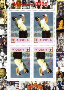 Angola 2000 TIGER WOODS GOLF PLAYER Sheet Perforated Inverted Mint (NH)