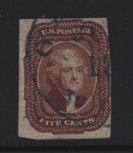 12 F-VF used blue cancel APS cert with nice color cv $ 900 ! see pic !