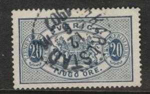 SWEDEN Scott o20 used 1891 official stamp