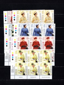 New Zealand 2602-08 QEII Reign Corner Blocks 6 2015 VF MNH Complete Set LG
