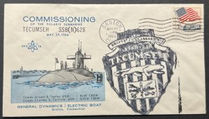 USS TECUMSEH SSBN-628 COMMISSIONING MAY 29 1964 GROTON CT NAVAL CACHET