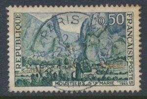 France  SC# 1126 Used  Moustiers Ste Marie Paris cancel  1965 see scan