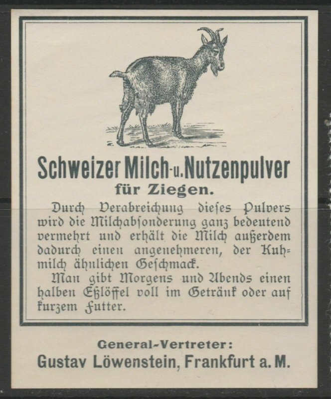 Switzerland Swiss Goat Milk Cinderella Poster Stamp Reklamemarken A7P5F847