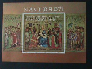 ​EQUARTORIAL GUINEA-CHRISTMAS SHEET-NAVIDAD'73 VIRGIN & CHILD-CTO-S/S VF