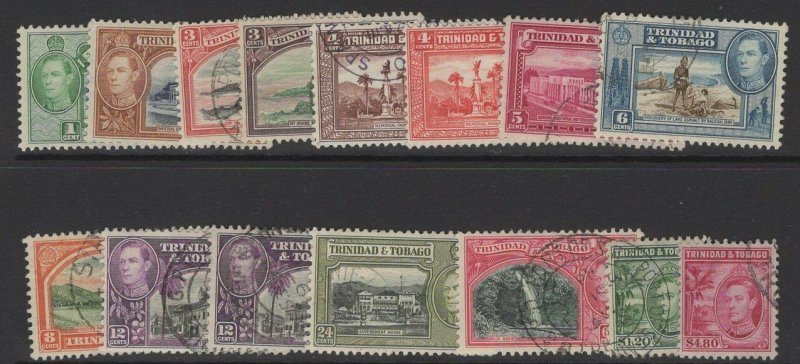 TRINIDAD & TOBAGO SG246/56(inc SG252) 1938-44 DEFINITIVE SET COMPLETE FINE USED