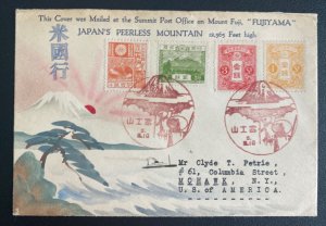 1934 MT Fuji PO Japan Karl Lewis Hand Painted Cover To Mohawk NY USA