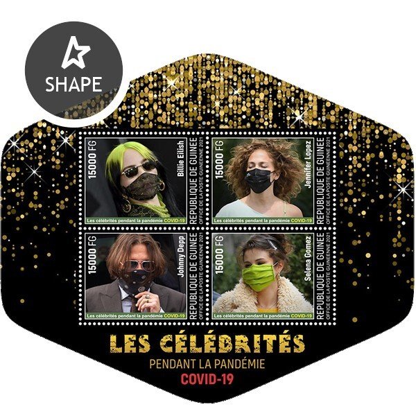 GUINEA - 2021 -Celebrities during COVID-19 - Perf 4v Sheet - Mint Never Hinged