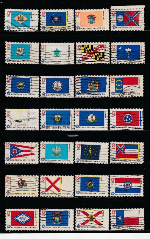 United States 1633-1682 Set U Flags. 2 Scans