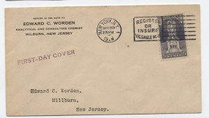 1926 New York #628 5ct Ericsson FDC Worden first-day cover handstamp  [a39.90]