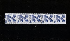 Germany  Scott#  1080  MNH  Coil Strip of 5  (1973 Accident Prevention)