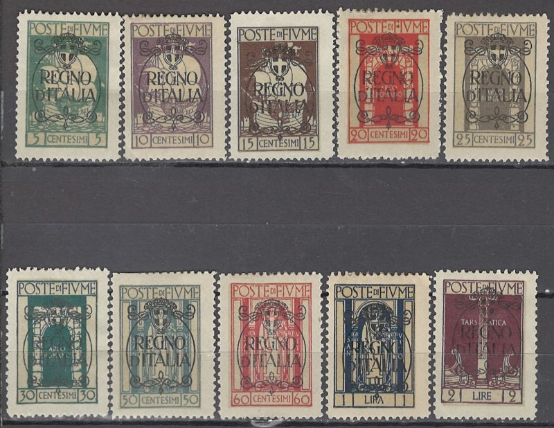 COLLECTION LOT OF #1130  FIUME # 184-93 MH 1924 CV+$25