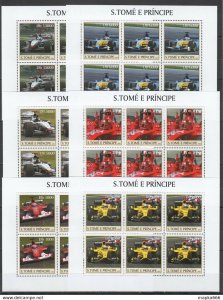 2003 S. Tome & Principe New Transport Formula 1 F1 Cars !!! 6Set ** Kv051