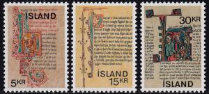 Iceland - 1970 - Scott #417-19 - MNH - Old Manuscripts
