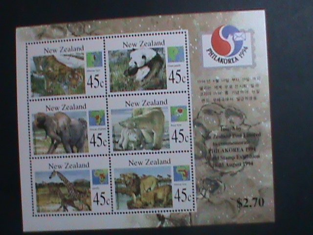 NEW ZEALAND-1994 SC#66 PHILAKOREA'94 STAMP SHOW-ENDANGER ANIMALS   MNH S/S VF