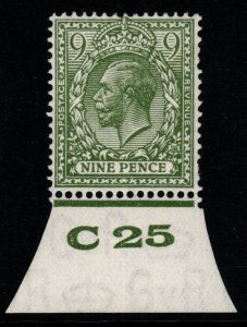 GB SG427 N43(2) 1924 9d PALE OLIVE-GREEN CONTROL C25 MTD MINT