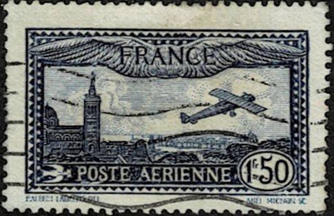 1931 France Air Mail Scott Catalog Number C6 Used