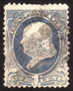 1881, US 1c, Franklin, Used, Sc 206