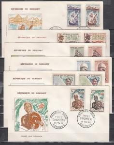 Dahomey, Scott cat. 160-171. People of Dahomey. Snake shown. First day covers. ^