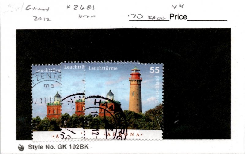 Germany, Postage Stamp, #2681 (3 Ea) Used, 2012 Lighthouse (AB)