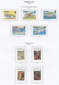 GIBRALTAR # 369-377 VF-MLH 2 SETS VARIOUS ISSUES 1978