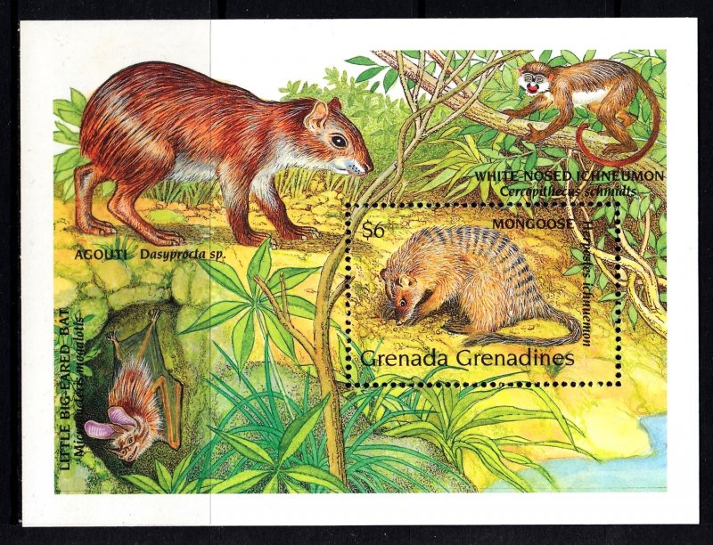 Grenada Grenadines 1990 Mongoose - Wildlife Mint MNH Miniature Sheet SC 1163