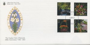 Bermuda 2021 FDC Flowers Stamps Garden Club Floral Art Nature 4v Set