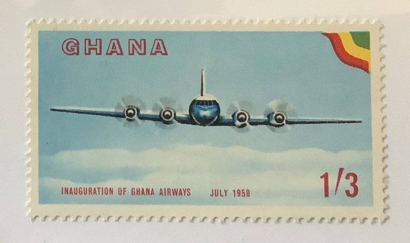 Ghana 1958 Scott 33 MNH - 1'3sh,  Inauguration of Ghana Airways, Aircraft